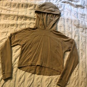 Lululemon Beige Cropped Pullover Hoodie
